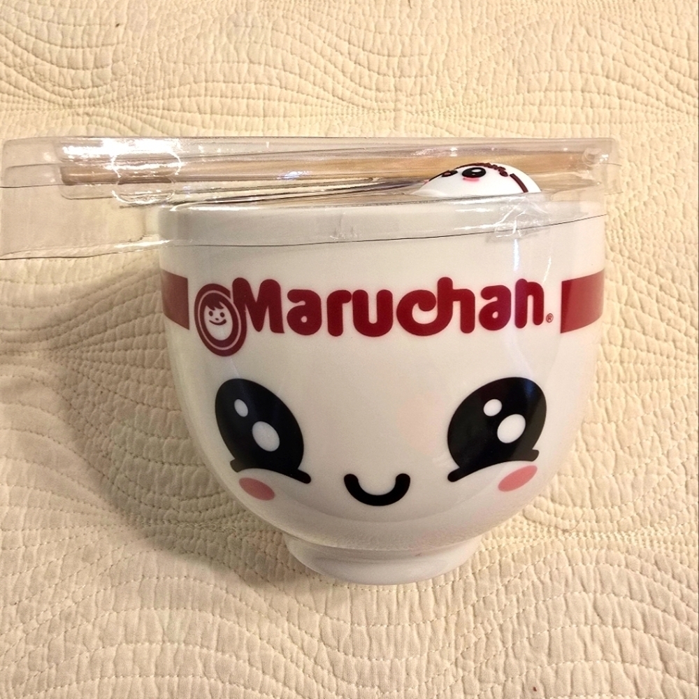 NIB Maruchan Ramen Bowl Set with Cute Face Design